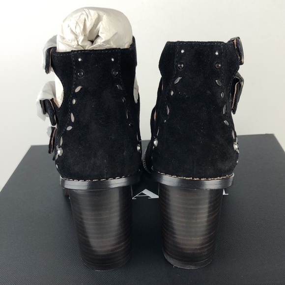 NEW Coach Buckle Rivet Strappy Suede Peep Toe Ankle Strap Heels Sandals 6.5 - Picture 6 of 14